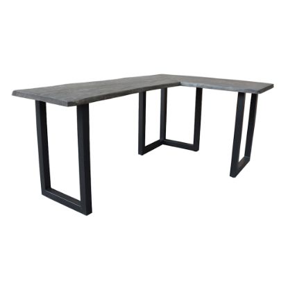 Picture of Coast to Coast Timothy L-Shaped Writing Desk, 30inH x 68inW x 47inD, Sandblast Gray/Gunmetal