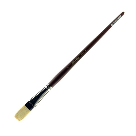 Picture of Silver Brush Silverstone Paint Brush, Series 1101, Size 12, Flat Bristle, Hog Hair, Maroon