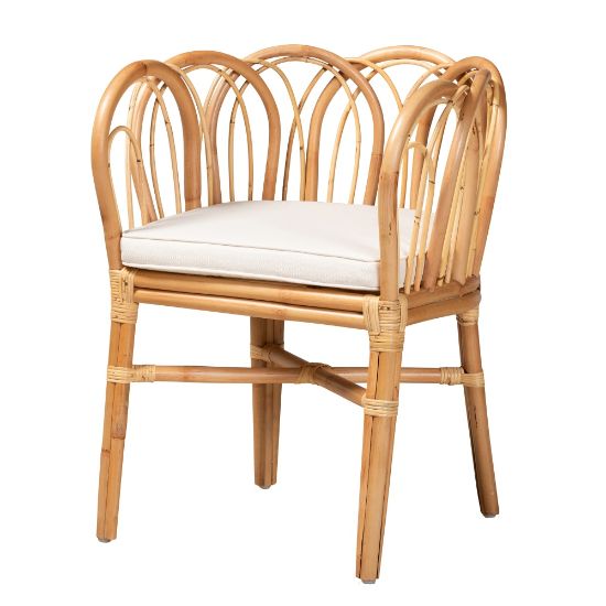 Picture of bali & pari Melody Rattan Dining Chair, Natural/White