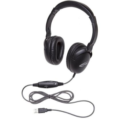 Picture of Califone 1017IMUSB NeoTech USB Headset with Califuff Braided Cord And Volume Control - Stereo - USB - Wired - 32 Ohm - 20 Hz - 20 kHz - Over-the-head - Binaural - Circumaural - 6 ft Cable - Black