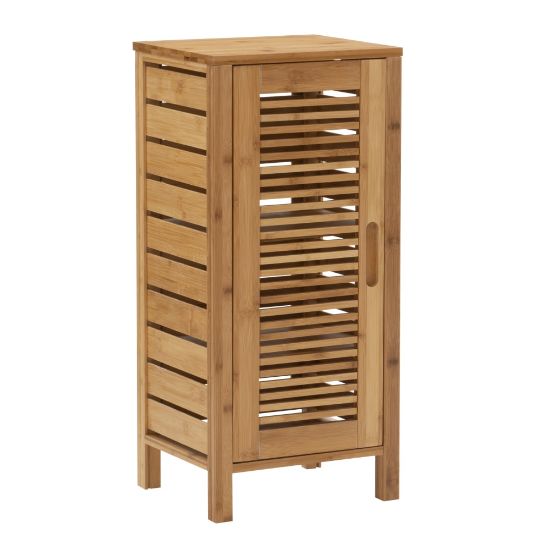 Picture of Linon Bullock 13inW Single Door Bamboo Cabinet, Natural