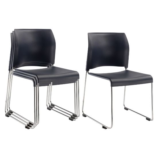 Picture of National Public Seating 8800 Cafetorium Chairs, Navy/Chrome, Set Of 4 Chairs