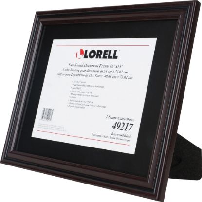 Picture of Lorell 2-toned Certificate Frame - 13in x 16in Frame Size - Holds 8.50in x 11in Insert - Rectangle - Desktop - Horizontal, Vertical - 1 Each - Rosewood