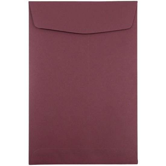 Picture of JAM Paper Open-End 6in x 9in Catalog Envelopes, Gummed Closure Burgundy, Pack Of 10