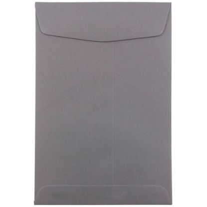 Picture of JAM Paper Open-End 6in x 9in Catalog Envelopes, Gummed Closure Dark Gray, Pack Of 10