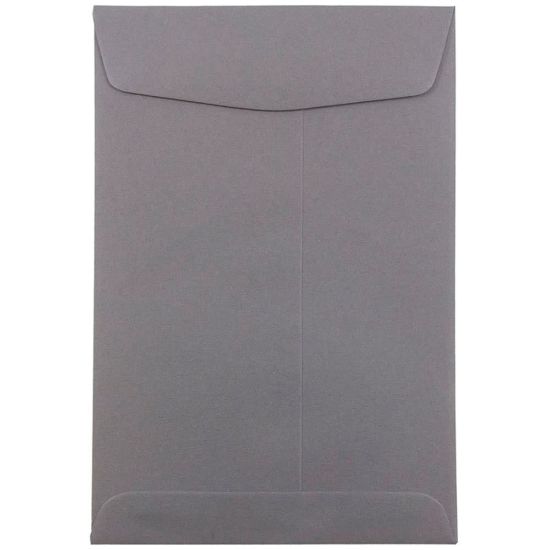 Picture of JAM Paper Open-End 6in x 9in Catalog Envelopes, Gummed Closure Dark Gray, Pack Of 10