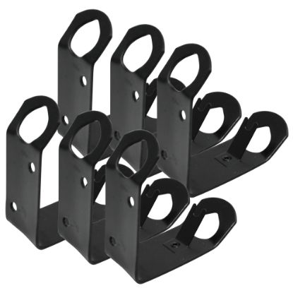 Picture of Annin and Company Classroom Flag Wall Brackets, 3inH x 1-1/2inW, Black, Pack Of 6 Brackets