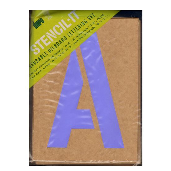 Picture of Duro Stencil-It Reusable Oil Board Stencil Set, Lettering, 9inx 6in