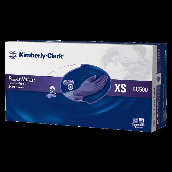 Picture of Kimberly-Clark Safeskin Purple Nitrile Exam Gloves, Extra-Small, Purple, Box Of 100