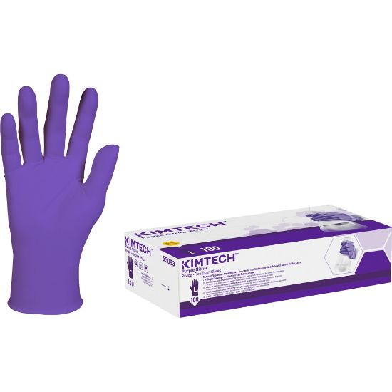 Picture of Kimberly-Clark Safeskin Purple Nitrile Exam Gloves, Large, Purple, Box Of 100