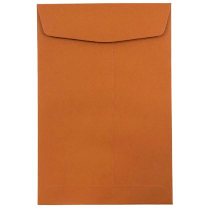 Picture of JAM Paper Open-End 6in x 9in Catalog Envelopes, Gummed Closure Dark Orange, Pack Of 10