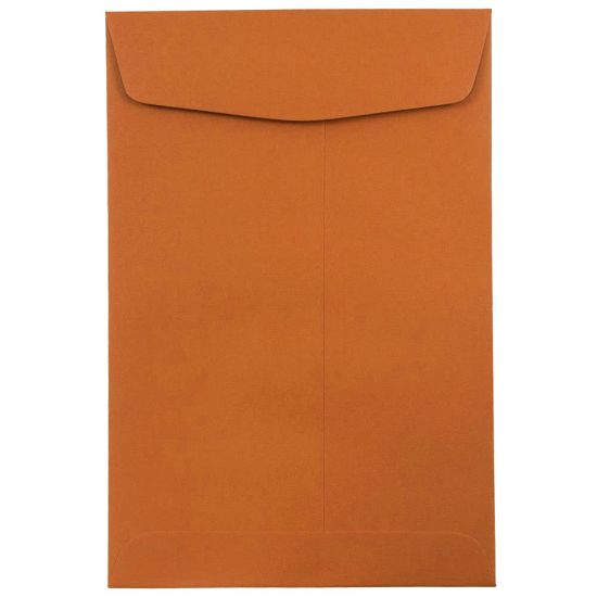 Picture of JAM Paper Open-End 6in x 9in Catalog Envelopes, Gummed Closure Dark Orange, Pack Of 10