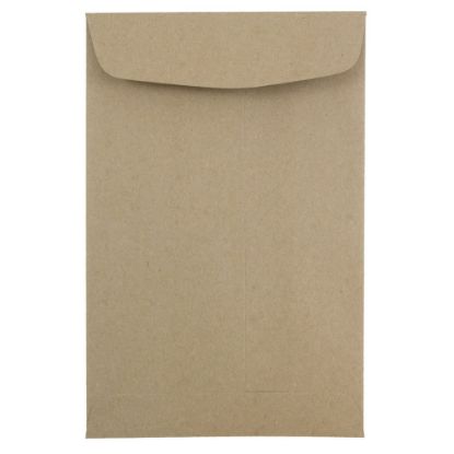 Picture of JAM Paper Open-End 6in x 9in Manila Catalog Envelopes, Gummed Closure 100% Recycled, Brown Kraft, Pack Of 10