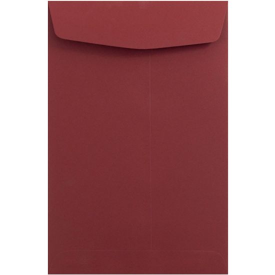 Picture of JAM Paper Open-End 6in x 9in Catalog Envelopes, Gummed Closure Dark Red, Pack Of 10