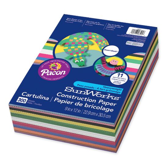 Picture of Prang Smart-Stack Medium Weight Construction Paper, 9in x 12in, Assorted, Pack Of 300