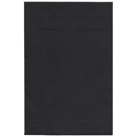 Picture of JAM Paper Open-End 6in x 9in Catalog Envelopes, Gummed Seal, Black, Pack Of 10