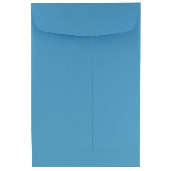 Picture of JAM Paper Open-End 6in x 9in Catalog Envelopes, Gummed Seal, 30% Recycled, Blue, Pack Of 10