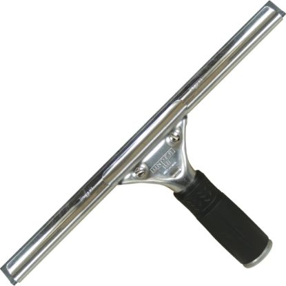 Picture of Unger 12in Pro Stainless Steel Complete Squeegee - 12in Blade - Non-slip Grip, Ergonomic - Black, Silver - 10 / Carton