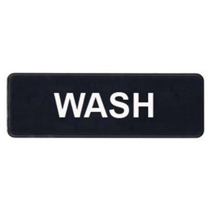 Picture of Winco Wash Sign, 9in x 3in, Black/White