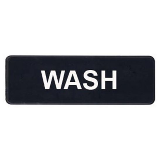 Picture of Winco Wash Sign, 9in x 3in, Black/White