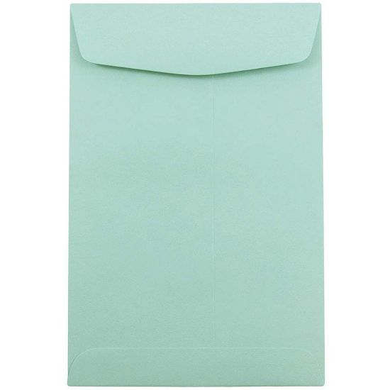 Picture of JAM Paper Open-End 6in x 9in Catalog Envelopes, Gummed Closure Aqua, Pack Of 10