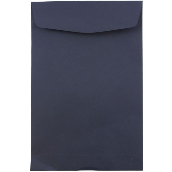 Picture of JAM Paper Open-End 6in x 9in Catalog Envelopes, Gummed Closure Navy Blue, Pack Of 10