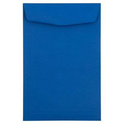 Picture of JAM Paper Open-End 6in x 9in Catalog Envelopes, Gummed Seal, Presidential Blue, Pack Of 10