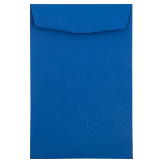 Picture of JAM Paper Open-End 6in x 9in Catalog Envelopes, Gummed Seal, Presidential Blue, Pack Of 10