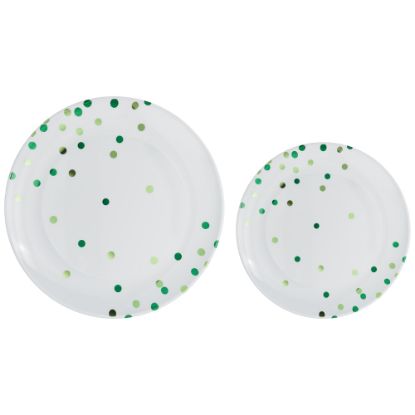 Picture of Amscan Round Hot-Stamped Plastic Plates, Green, Pack Of 20 Plates