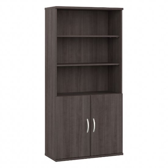 Picture of Bush Business Furniture Studio A 73inH 5-Shelf Bookcase With Doors, Storm Gray, Standard Delivery