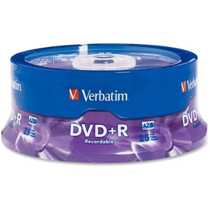 Picture of Verbatim AZO DVD+R 4.7GB 16X with Branded Surface - 25pk Spindle - 2 Hour Maximum Recording Time