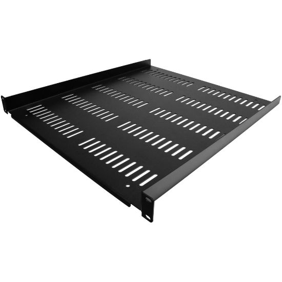 Picture of StarTech.com 1U Vented Server Rack Cabinet Shelf - Fixed 20in Deep Cantilever Rackmount Tray for 19in Data/AV/Network Enclosure w/Cage Nuts