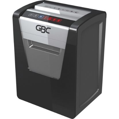 Picture of GBC ShredMaster SX15-06 Super Cross-Cut Shredder - Non-continuous Shredder - Super Cross Cut - 15 Per Pass - for shredding Paper, Staples, Paper Clip - P-4 - 2 Hour Run Time - 6 gal Wastebin Capacity - Black, Chrome