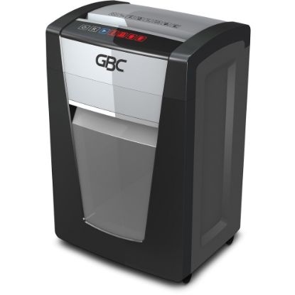 Picture of GBC ShredMaster SX20-08 Cross-Cut Paper Shredder - Non-continuous Shredder - Super Cross Cut - 20 Per Pass - for shredding Paper, Staples, Paper Clip - P-4 - 4 Hour Run Time - 8 gal Wastebin Capacity - Black, Chrome