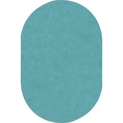 Picture of Joy Carpets Kids Essentials Oval Area Rug, Just Kidding, 6ft x 9ft, Seafoam