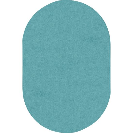 Picture of Joy Carpets Kids Essentials Oval Area Rug, Just Kidding, 6ft x 9ft, Seafoam