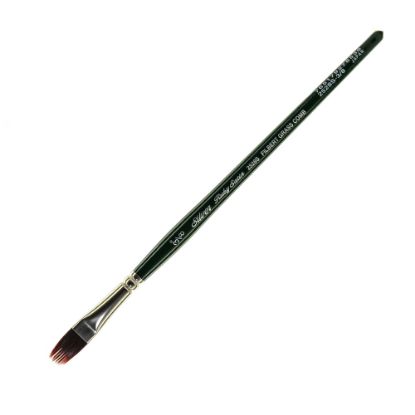 Picture of Silver Brush Ruby Satin Series Short-Handle Paint Brush 2528S, 3/8in, Grass Comb Bristle, Synthetic, Multicolor