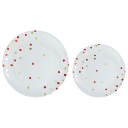 Picture of Amscan Round Hot-Stamped Plastic Plates, Red, Pack Of 20 Plates