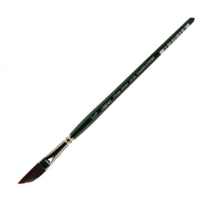 Picture of Silver Brush Ruby Satin Series Short-Handle Paint Brush 2512S, 3/8in, Dagger Striper Bristle, Synthetic, Multicolor