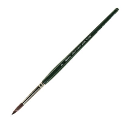 Picture of Silver Brush Ruby Satin Series Short-Handle Paint Brush 2500S, Size 8, Round Bristle, Synthetic, Multicolor