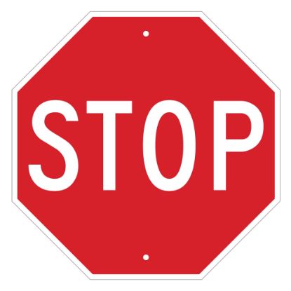 Picture of Brady "STOP" Sign, 18in x 18in, Red/White