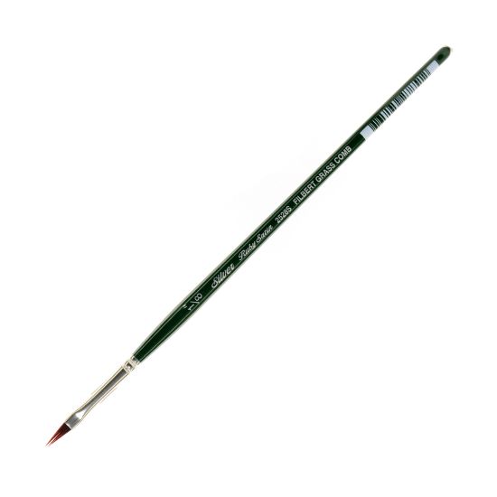 Picture of Silver Brush Ruby Satin Series Short-Handle Paint Brush 2528S, 1/8in, Grass Comb Bristle, Synthetic, Multicolor