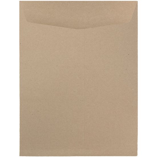 Picture of JAM Paper Open-End 9in x 12in Manila Catalog Envelopes, Gummed Seal, 100% Recycled, Brown Kraft, Pack Of 10