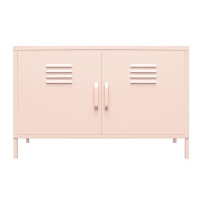 Picture of Ameriwood Home Mission District 2-Door Metal Locker Accent Cabinet, 25-1/4inH x 39-3/8inW x 15-3/4inD, Pink