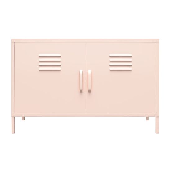 Picture of Ameriwood Home Mission District 2-Door Metal Locker Accent Cabinet, 25-1/4inH x 39-3/8inW x 15-3/4inD, Pink