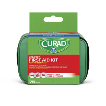 Picture of CURAD First Aid Kits, 75 Pieces, 7 1/4inH x 5 1/4inW x 7 3/16inD, Green, Pack Of 6