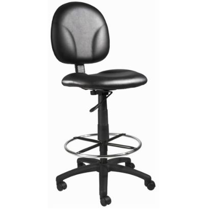 Picture of Boss Office Products Drafting Stool With Antimicrobial Protection, Footring, Black