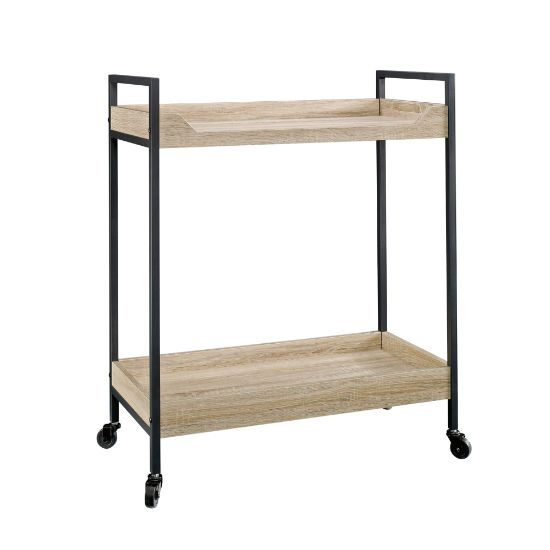 Picture of Sauder North Avenue 2-Shelf Cart, Black/Charter Oak