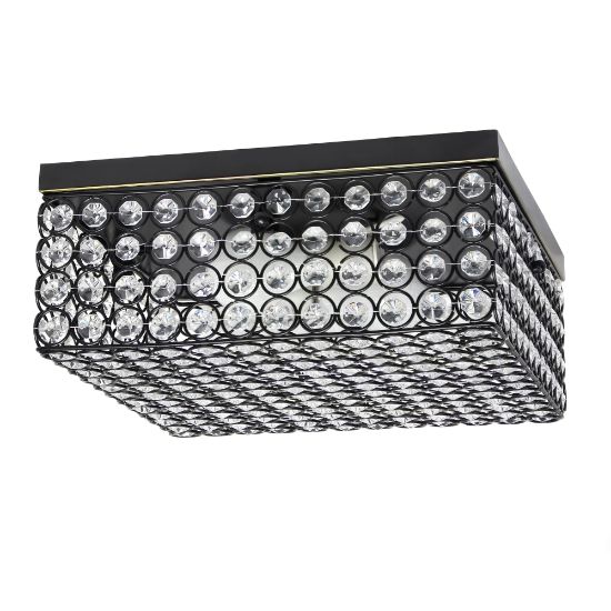 Picture of Lalia Home Glam 2-Light Square Flush-Mount Ceiling Lamp, Restoration Bronze/Crystal