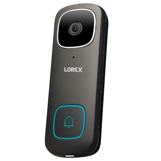 Picture of Lorex 2K QHD Wired Smart Video Doorbell With Person Detection, 5.1inH x 1.8inW x 0.91inD, Black